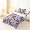 thumbnail image 5 of Homewish Cute Pet Dachshund Twin Sheets,Dog Paws Heart Bedding,Purple,3pcs,1 Fitted Sheet and 1 Pillowcase, 5 of 6
