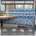 thumbnail image 4 of XYZCANDO Western Aztec RV Dinette Cushions Comfortable Sofa Covers for 2 Cushion Couch Universal RV Decor Stretchable Loveseat Sofa Chair Cover Furniture Protector Camper Must Haves Blue, 4 of 7