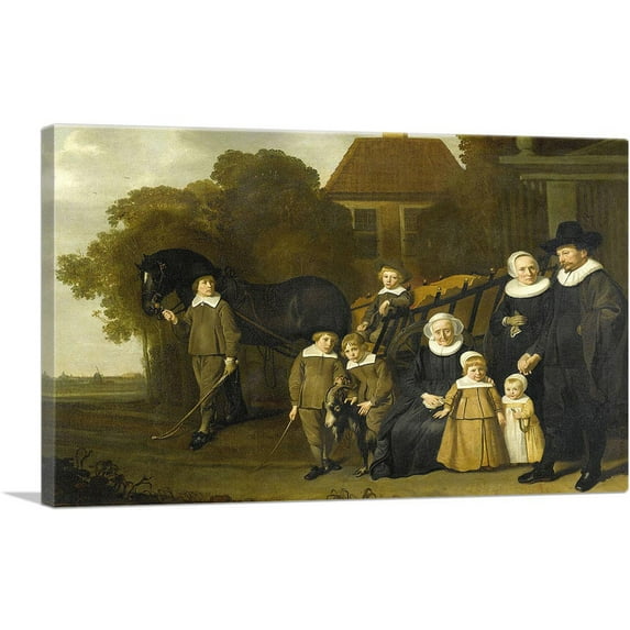 ARTCANVAS Meebeeck Cruywagen Family 1640 Canvas Art Print by Jacob Van Loo - Size: 26" x 18" (0.75" Deep)