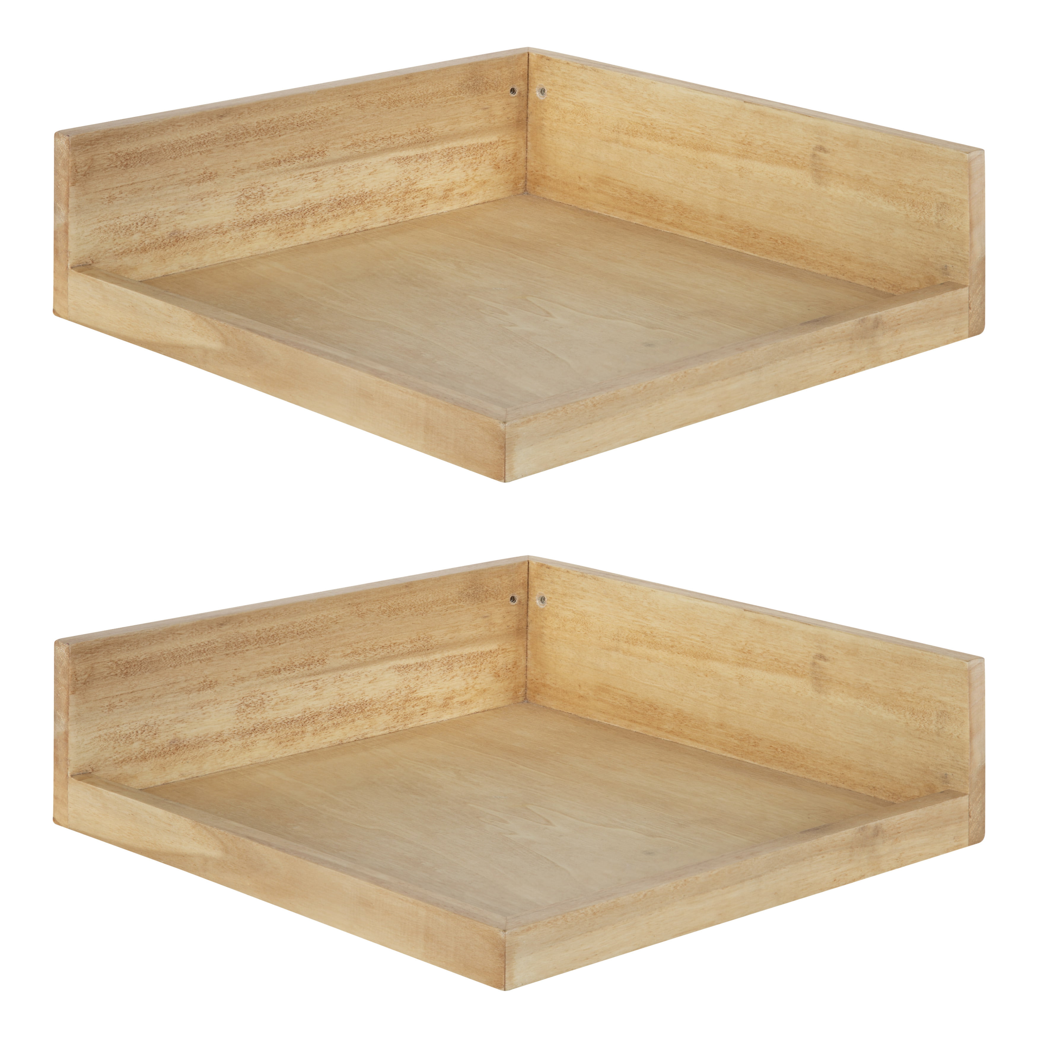 wood corner wall shelf unit
