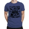 thumbnail image 2 of Clawcore, punk cat playing drums Men's T-shirt, 2 of 3