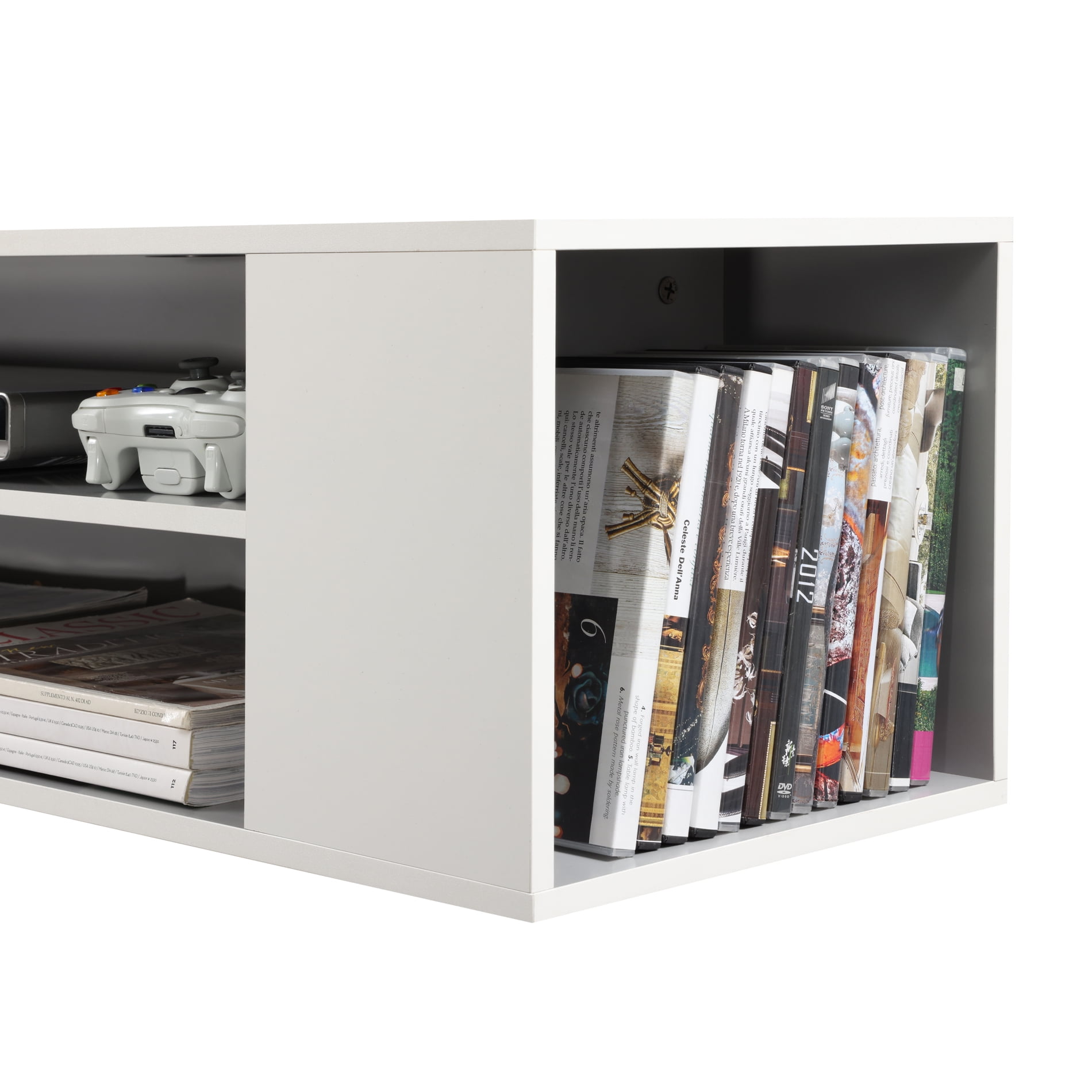 WAMPAT Floating TV Stand Shelf Entertainment Center Wall Mount,White