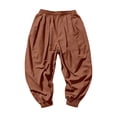 thumbnail image 5 of Hiijoy Cotton Linen Harem Pants for Boys Wide Leg Elastic Ankle Trousers Casual Summer Pants, 5 of 5