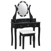 Makeup Dressing Table set with 10 Light Bulbs and Touch Switch Vanity Table Set Black