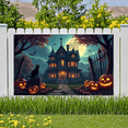 thumbnail image 6 of Halloween Theme Haunted House Design Spooky Black Cat Jack O Lantern Banner for Halloween Party Decoration Outdoor Indoor, 6 of 9
