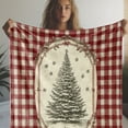 thumbnail image 3 of Cozy Flannel Christmas Blanket with Plaid Tree & Snowflake Design - Soft, Warm Throw for Couch, Bed, Car, Office, Camping - Versatile All-Season Gift, Christmas, Travel, 3 of 6