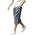 thumbnail image 5 of LODIENY Men's Athletic Capri Pants Moisture Wicking Workout Running Sweatpants Lightweight Baggy Sports Gym Basketball Cropped Trousers with Pockets Dark Gray S, 5 of 6