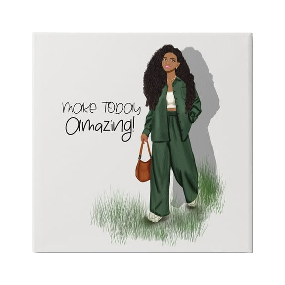 Stupell Industries Make Today Amazing Fashionista Abstract Painting Gallery Wrapped Canvas Art Print Wall Art, 17 x 17