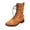 Orange, variant on Orange Ankle-Length Boots For Women With Flower Embroidery Front Lace-Up And Side Zipper Low Heel Round Toe Design