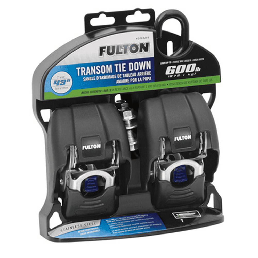 Fulton 2060266 Transom Retractable Ratchet Tie Down 2" X 43" 600lbs