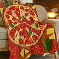 thumbnail image 3 of Pizza Blanket Soft Cozy Food Funny Throw Blanket Gift for Women Girls Super Plush Warm Pizza Tamato Stuff Lightweight Fleece Flannel Gift Blankets for Kids Adults Pizza, 3 of 7