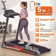 Naipo Treadmill for Home with 3 Level Manual Incline Smart APP USB Charging Foldable Running Electric Treadmill Gym