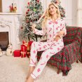 thumbnail image 6 of WEHUSE Pajamas Women's Long Sleeve Sleepwear Soft Button Down Loungewear Pjs Lounge Set Nightwear, 6 of 7