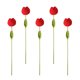 thumbnail image 2 of Tulipanes artificiales de ganchillo, 5 unidades, hechos a mano, simulación de flores artificiales, para escritorio de estudio, marco de metal, juego de 5 piezas,Wsvlmg, 2 of 9