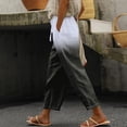 thumbnail image 2 of KALE Linen Pants for Women Palazzo Dressy Capris Summer High Waisted Wide Leg Plus Size Capri Lightweight Trousers S 5Xl Women Pants Grey, 2 of 5