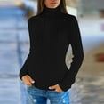 thumbnail image 5 of UJNDER Autumn Winter Regular Turtleneck Long Sleeve Knitted Sweater for Women Black XXXL, 5 of 8
