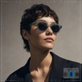 thumbnail image 5 of SA106 Geometric Round Polarized Sunglasses Retro Hipster UV400 TAC Lens / Slate Frame - Black Lens, 5 of 8