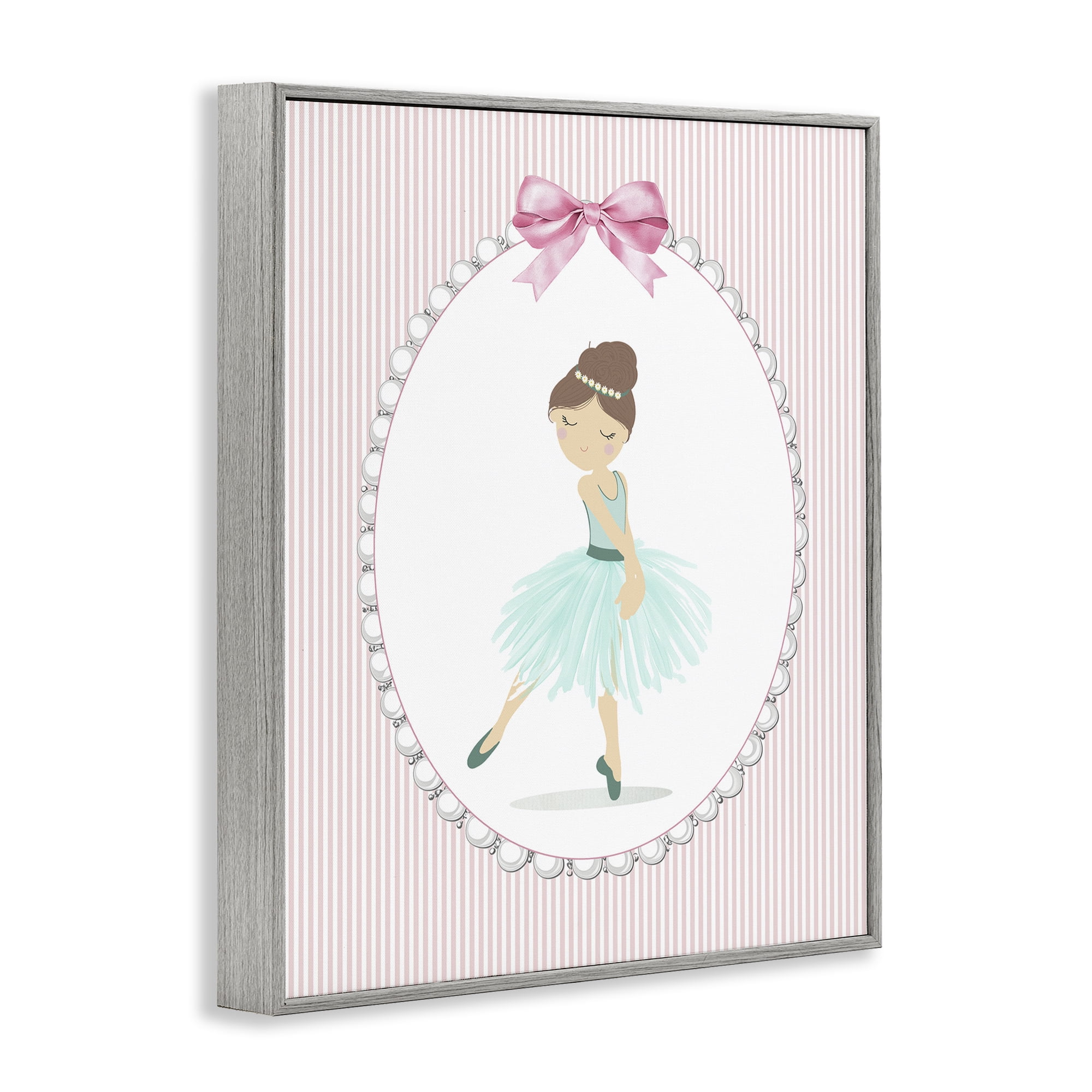 Stupell Industries Elegant Dance on Stripes Gray Framed Giclee Art, design by Christine Simpson Art