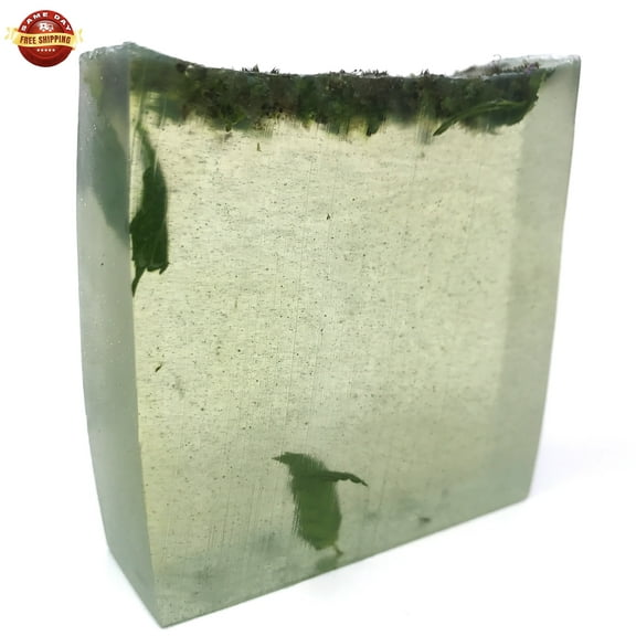 FRESH MINT ALMOND OIL GLYCERIN SOAP BAR HANDMADE NATURAL MOISTURIZING BODY SKIN