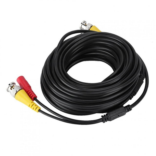 Cable de Extension ANGGREK 60 Pies Negro Para Cámara de Alimentación de Video CCTV