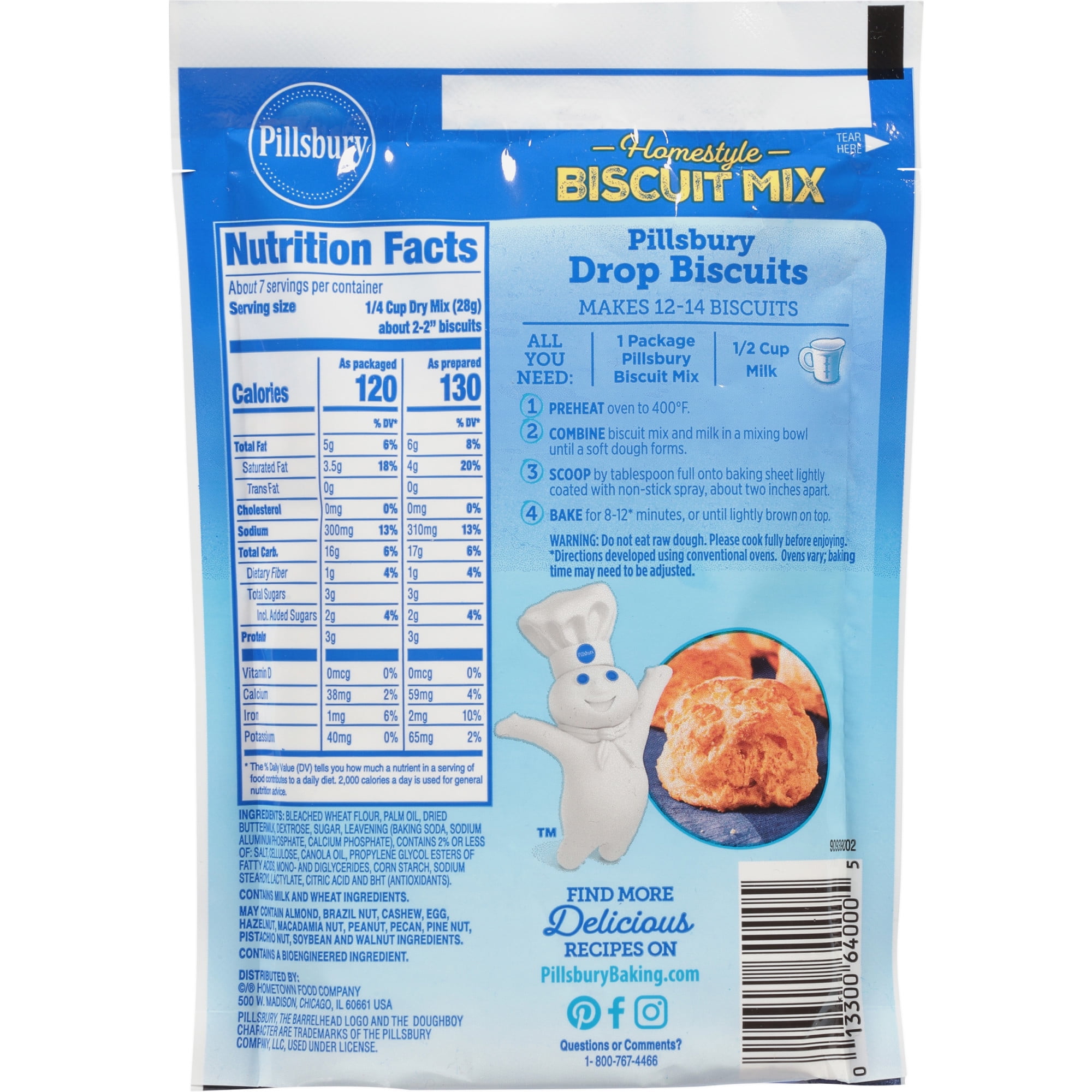 (12 pack) Pillsbury Homestyle Biscuit Mix, 7 oz Bag