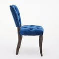 thumbnail image 6 of French Vintage Tufted Upholstered Fabric Dining Chair, Set of 2, Blue, 6 of 18