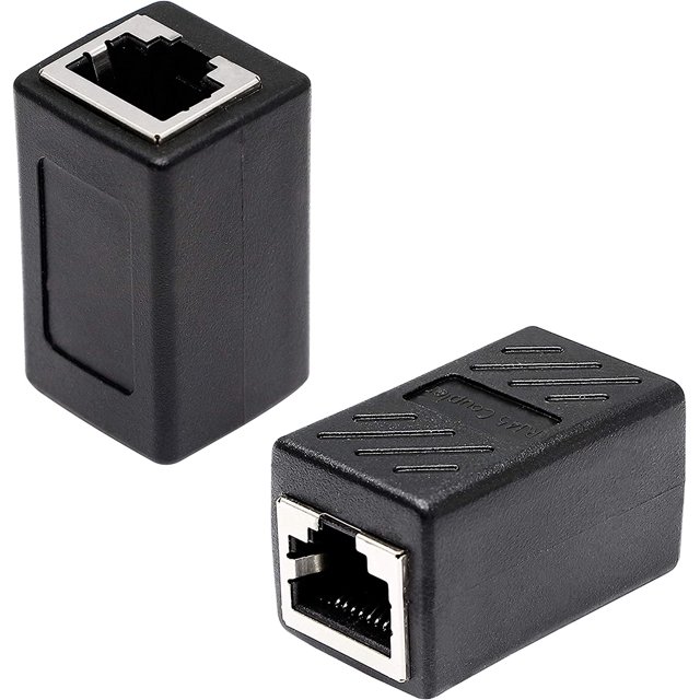 Acopladores RJ45, acopladores Ethernet hembra a hembra RJ45, conector de cable de extensión adaptador, para Cat6 / Cat5 / Cat5e (paquete de 2) LingWen 8390612110894