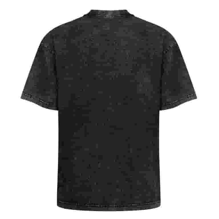 ★LMOOD★ Luna Garment Dying Half T-Shirt Charcoal L4AT0007C Loona Helluva Boss Retro T Shirt Summer Short Sleeve Cotton