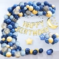 thumbnail image 5 of 133 Arcos de Globos de Cumpleaños Azul y Dorado, Kit de Arcos de Globos Azul Marino, Globos Azules y Dorados Cumpleaños Niño Niña Boda Aniversario Ceremonia de Graduación JM, 5 of 5