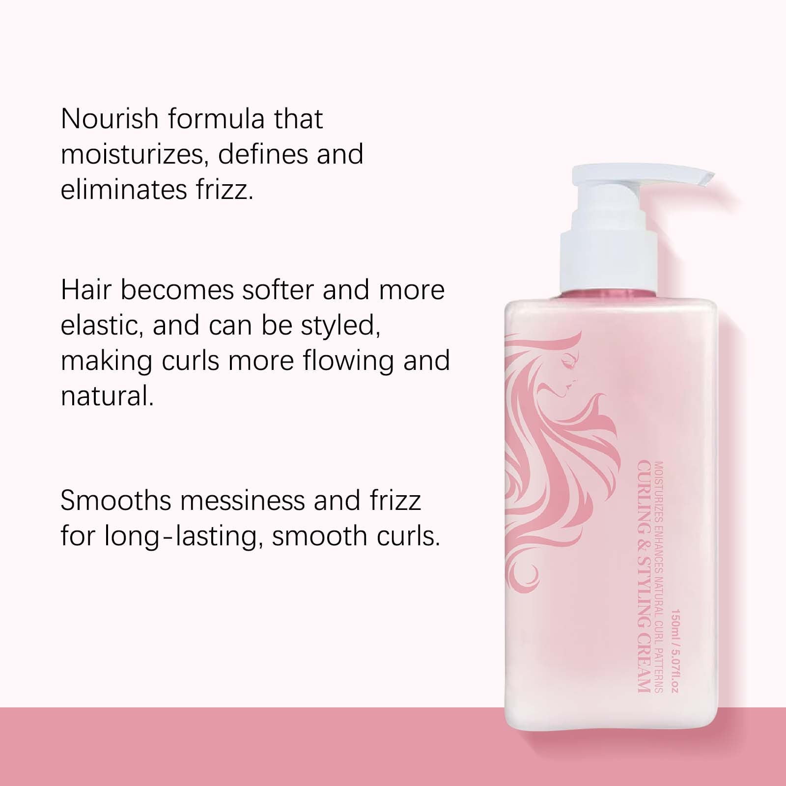 Curl Defining Cream, Hairhalo Curl Defining Cream, Hair Styling Cream, Curl Cream for Curly Hair Anti Frizz, Moisturizing, Smoothing for Curly & Wavy Hair
