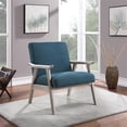 thumbnail image 2 of Weldon Armchair in Azure Blue Fabric with Brushed Grey Finished Frame, 2 of 7