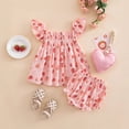 thumbnail image 6 of KPOPLK Newborn Baby Girl Clothes Summer Outfits Set Infant Ruffle Sleeveless Strap Cute Bow Tank Tops 3 6 12 18 Months(6-12 Months,Red), 6 of 6