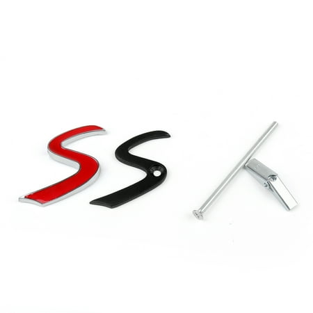Areyourshop Red S Metal Front Grille Grill Badge Emblem Decals For MINI Cooper S JCW