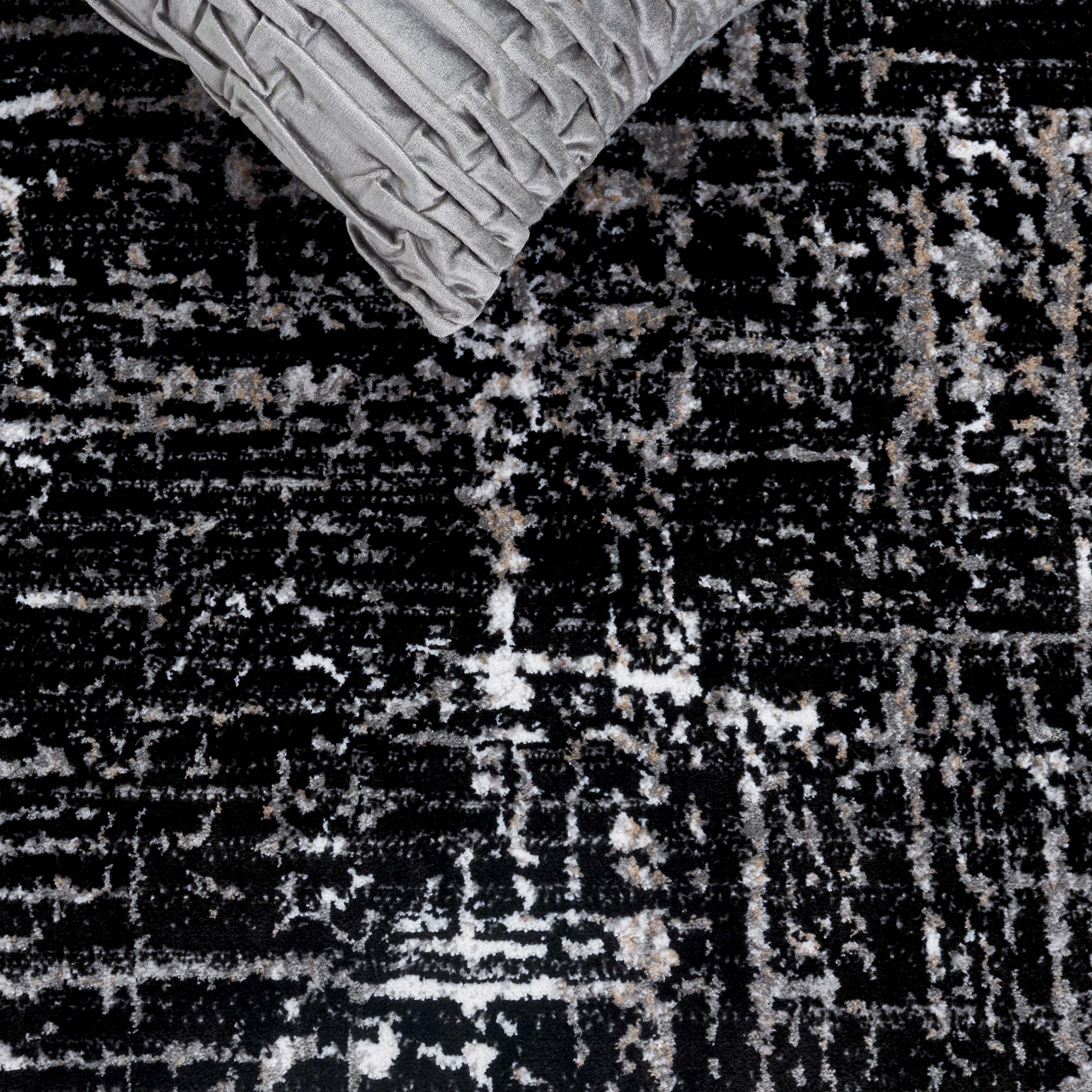 SAFAVIEH Parker Tyson Abstract Area Rug, Black/Ivory, 5'3" x 7'6"