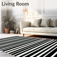 thumbnail image 2 of ODIKA 4' x 6' Machine Washable Non-Slip Area Rug, Minimalist Stripe High Traffic Rug, Black, 60656, 2 of 7