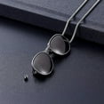 thumbnail image 4 of Sunglasses Cremation Urn Necklace Memorial Jewelry Stainless Steel Ashes Urn Pendant Urn Souvenir Necklace Urn Pendant, 4 of 6