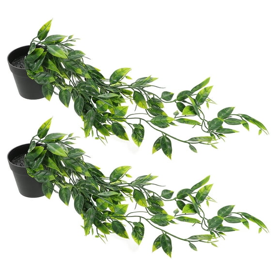 Artificial Hanging Plants Faux Potted Plants for Indoor Outdoor Decor Realistic Lightweight PVC 2