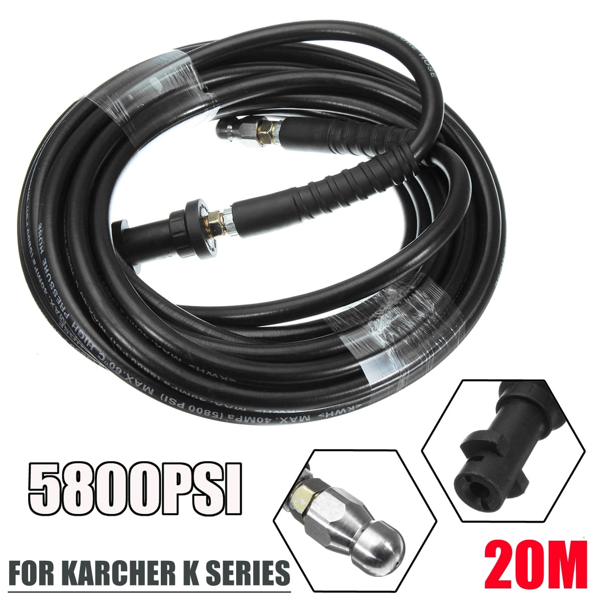 4 Metre Karcher HD 5//15 Type Pressure Washer Drain Cleaning Hose Four 4M M