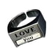 thumbnail image 4 of Anillos de letras,Anillos con letras Acción de Gracias Aniversario de bodas,Anillos de diseño único,regalo de joyería para amantes,Anillo abierto ajustable Anillo llamativo de metal,Anillo, 4 of 8