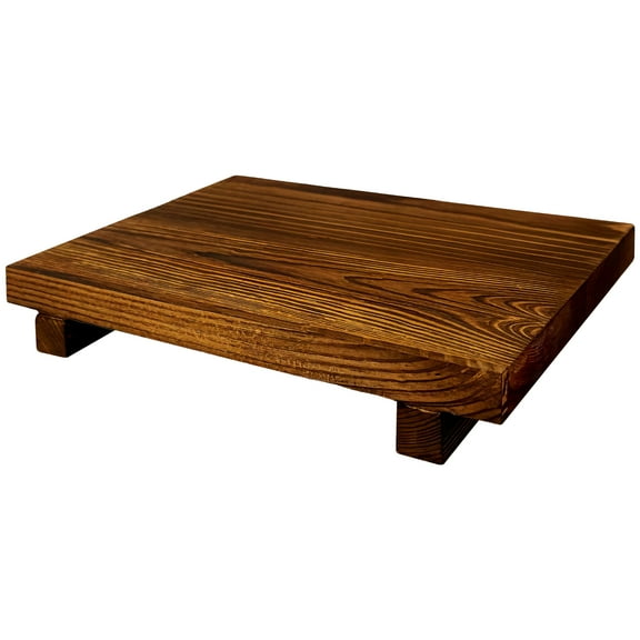 Wood Riser Pedestal Stand, 10.6 x 7.1 x 1.5 in Vintage Pine Wood Riser, Rustic Farmhouse Wooden Display Riser Stand