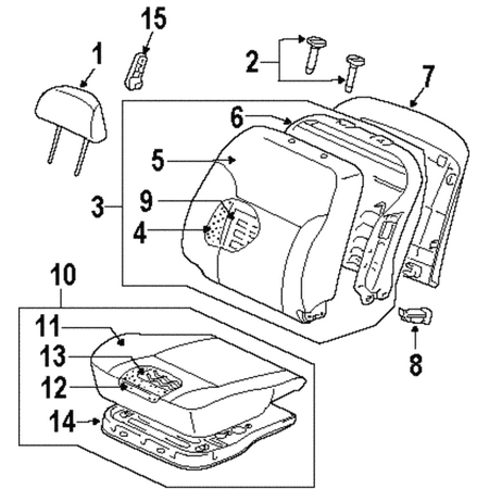 Genuine OE Mitsubishi Seat Back Assembly - MR595742YA