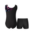 thumbnail image 2 of CHICTRY Girls Ballet Dance Set Youth Gymnastics Outfit Shiny Rhinestone Tank Leotard with Boxer Shorts Suit Blue Green 12, 2 of 7