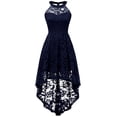 thumbnail image 1 of Vestido Dressystar Halter de encaje para cóctel, boda, azul marino, mujer, 1 of 7