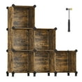 thumbnail image 2 of SONGMICS 6 Cube Storage Organizer, DIY Closet Shelf, Plastic Clothes Organizer, Modular Bookcase, 11.8 x 11.8 x 11.8 Inch Cubes, with Feet and Rubber Mallet, Rustic Brown ULPC111A01, 2 of 5