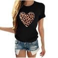 thumbnail image 2 of SOOMLON Women Valentine's Day Tops Girl Friend Valentines Gift Comfy Short Sleeve Scoop Neck Shirts Funny Heart Graphic Tops Fashion Festival Clothes 2025 Black XL, 2 of 5