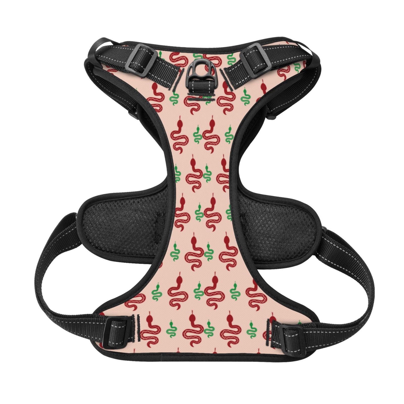 Kdxio Snake Print No Pull Dog Harness Adjustable Reflective Oxford Easy Control Medium Large Dog Harness for Training and Everyday-Medium