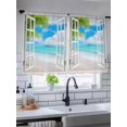 thumbnail image 5 of Sheer Curtains 54 Inch Length, Summer Beach Semi Sheer Curtains Light Filtering Window Treatment, Turquoise Window Seascape Seaside Palm Tree Privacy Voile Drapes for Living Room Bedroom 52x54 Inch, 5 of 7