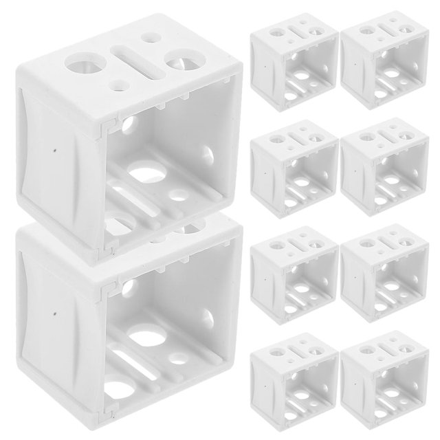 10 piezas de soporte de montaje para persianas de ventana, soporte de obturador, soporte de componente, ABS blanco