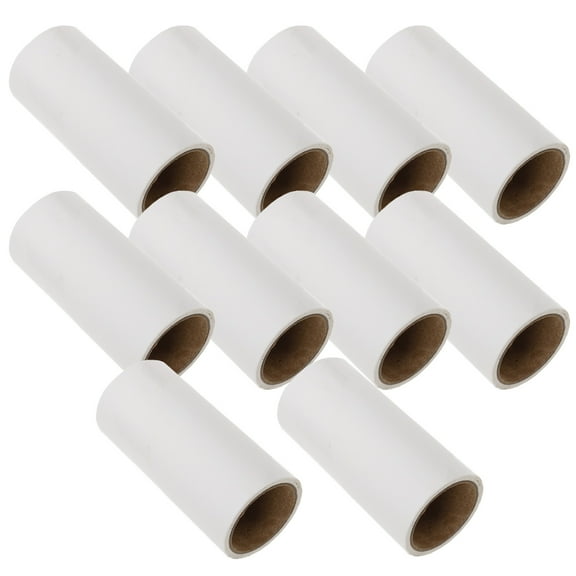 Lint Roller Refill 10pcs 600 Sheets 10cm Pet Hair Lint Removers Dust Brushes Refill Roller Household Fur Sticky Removal Tool White