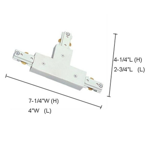 Jesco Lighting  T-Connector with Powerfeed, White